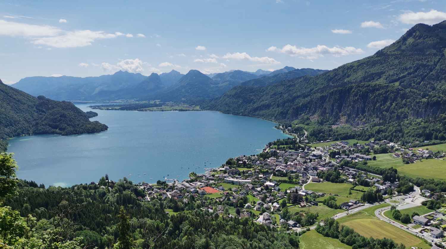 Textbilder - Wolfgangsee von Plombergstein aus